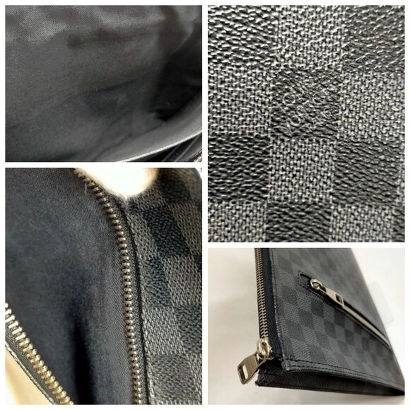 Louis Vuitton LV Brief Case Poche Document Black Damier Graphite 646-071025 - Picture 6 of 13